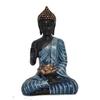 Buddha-Statue, Schaustück, Idol mit Teelicht für Heimdekoration und Wohnzimmer, einzigartige Schaustücke, 1 Bild (Schwarzgrau), Polystone, Religiös
