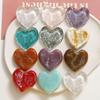 10Pcs DIY Jewelry Craft Beads Resin Heart Shape Cabochons Color Pattern Print Geometry Style for Handmade Bracelet Accessories