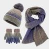 Acrylic Knit Hat Scarf Gloves Set For Fall Casual Womens Fashion Accessory Pack