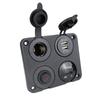 4 In 1 Car Charger Socket Panel Yacht Modified Dual Usb Charger Cigarette Lighter Voltmeter Switch For Marine Boat