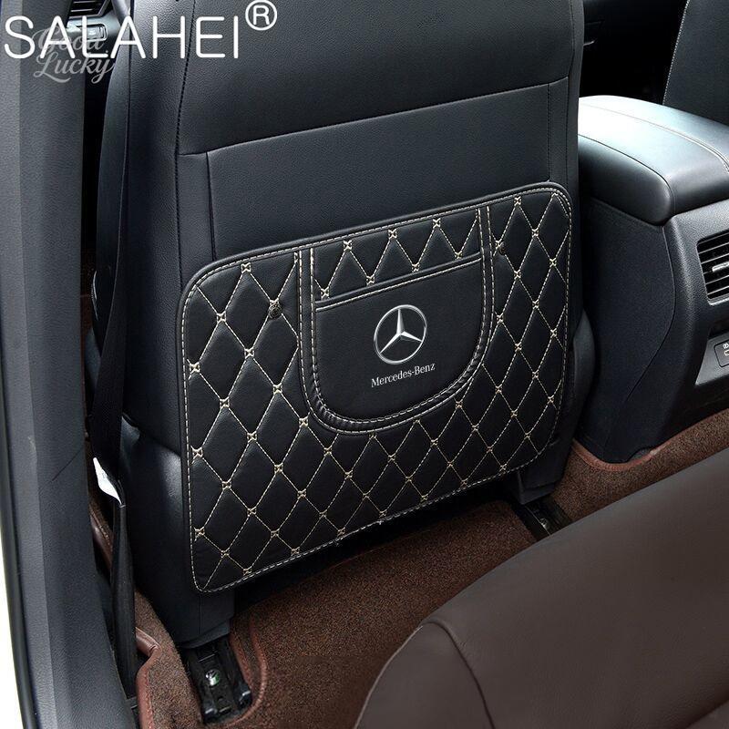 PU Leather Protector Pad Anti Kick Pad Scratch Mat For Mercedes Benz A C E S G Class GLC CLE CLA GLB GLS W177 W205 W213W222 AMG OQ3