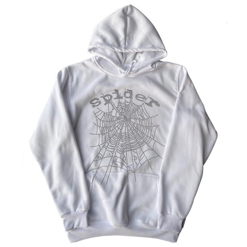 Mens Oversized Hooded Sweatshirt Set With Spider Web Graphic Print Winter Warm Fleece Lined Streetwear