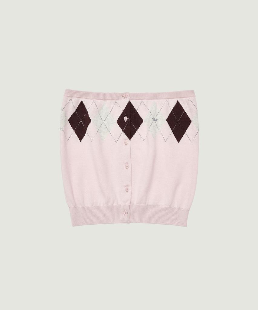 GROVE Veni Argyle Tube Top (Pink)