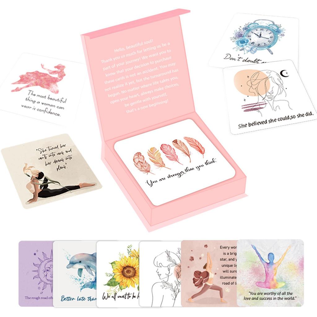 50 cartes de vœux avec des mots positifs Cartes d'affirmation positive pour les femmes Mots inspirants pour partager des idées