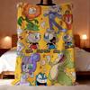 Classic Cute Game C-Cuphead Throw Lightweight 240g Flannel Blanket Soft Skin-friendly for Summer Cooling