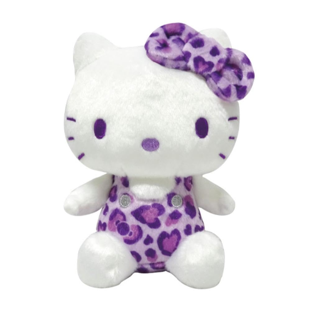 K Company Hello Kitty Sitting Plush (Leopard Print) Toy, Purple, KTH-ON2-PP