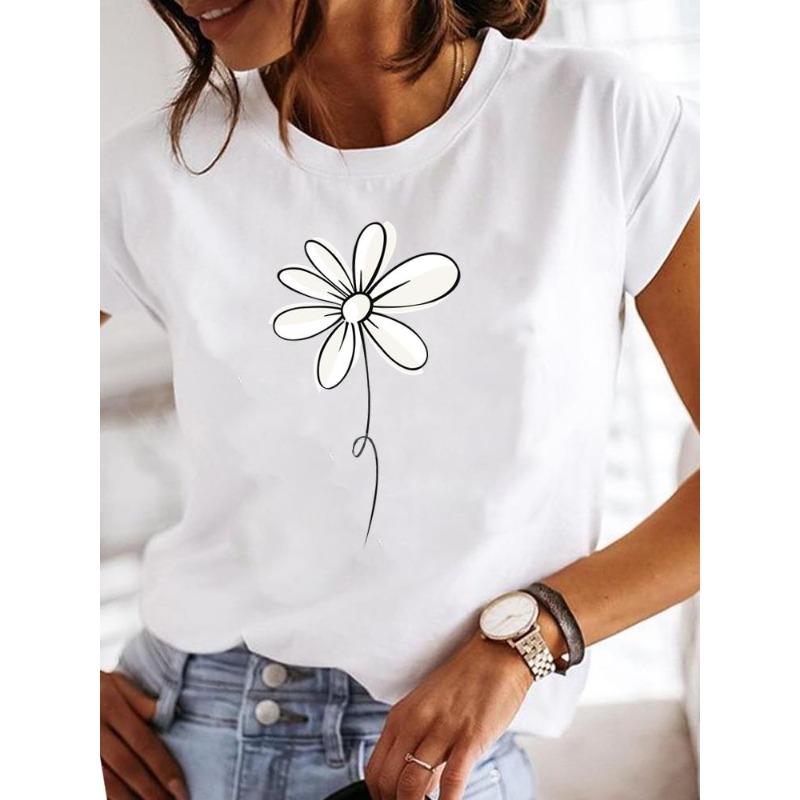 (European Size) 90s Tee Women Letter Cute Trend Style Top Short Sleeve Fashion Print Lady Clothing Casual T-shirt Female Graphic T-shirts