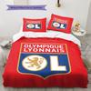 Olympique Lyonnais Bettwäsche Steppbett Set Bettbezug Kissenbezug Heimdekoration Geburtstagsgeschenk (1 Bettbezug + 2 Kissenbezüge, ohne Füllung)