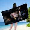 1 pièce Serviette de plage Chimpanzé Cool Impression cigare animal drôle Design à séchage rapide Doux Microfibre Serviette de bain pour hommes Cadeau humour