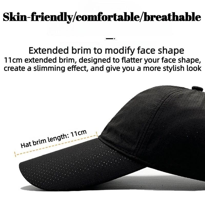 65Cm Big Size Extra Long Brim Baseball Cap Summer Outdoors Quick-Dry Fishing Hat Large Size Mesh Sun Protection Breathable Cap