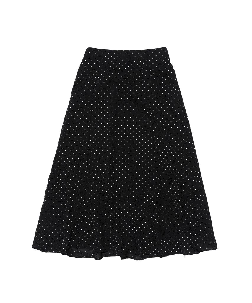 Cargo Bros For Woman Dot Satin Midi Skirt (Black)