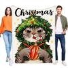 Cute Christmas Cat Blanket Ultra-Soft Throw Cozy Indoor Decor Perfect For Holiday Gifting, Cat Lovers' Home Accessories, Festive