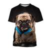 Süßes Tier-Haustier-Hund-T-Shirt für Männer 3D-gedrucktes lustiges Mops-Grafik-T-Shirt Top Plus Size Kurzarm-T-Shirt Homme Streetwear