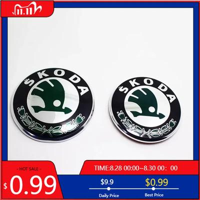 Car Sticker Front and Rear Emblems for SKODA Octavia Fabia Superb Rapid Scala Yeti Kodiaq Karoq Kamiq