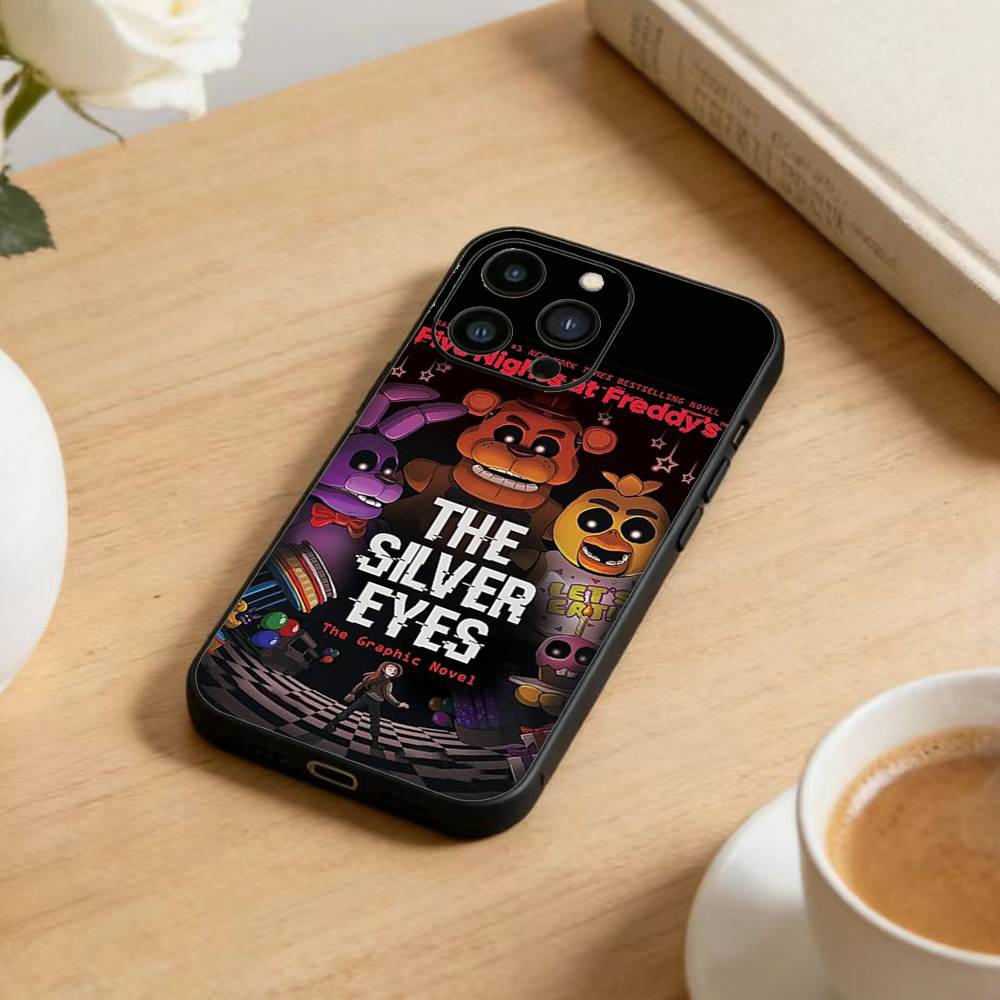 Five Nights At Freddy's Phone Case For iPhone17,16,15,14,13,12 Plus,Max Soft Silicone Black Cover