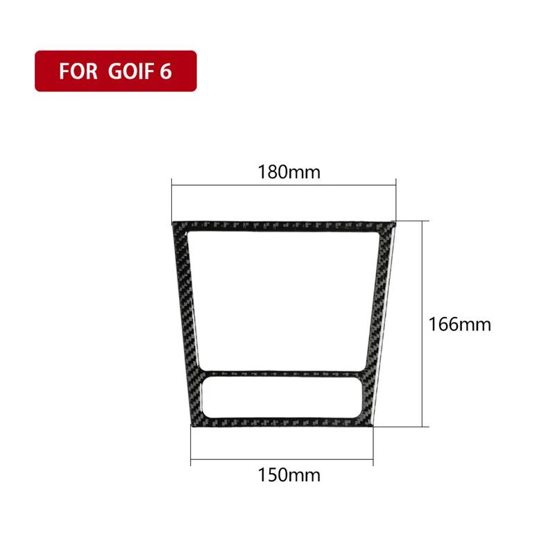 For VW GOIF 6 2008-2012 GTI MK6 Car Accessories Carbon Fiber Gear Panel Shtray Frame Interior Decoration Car Sticker 5D