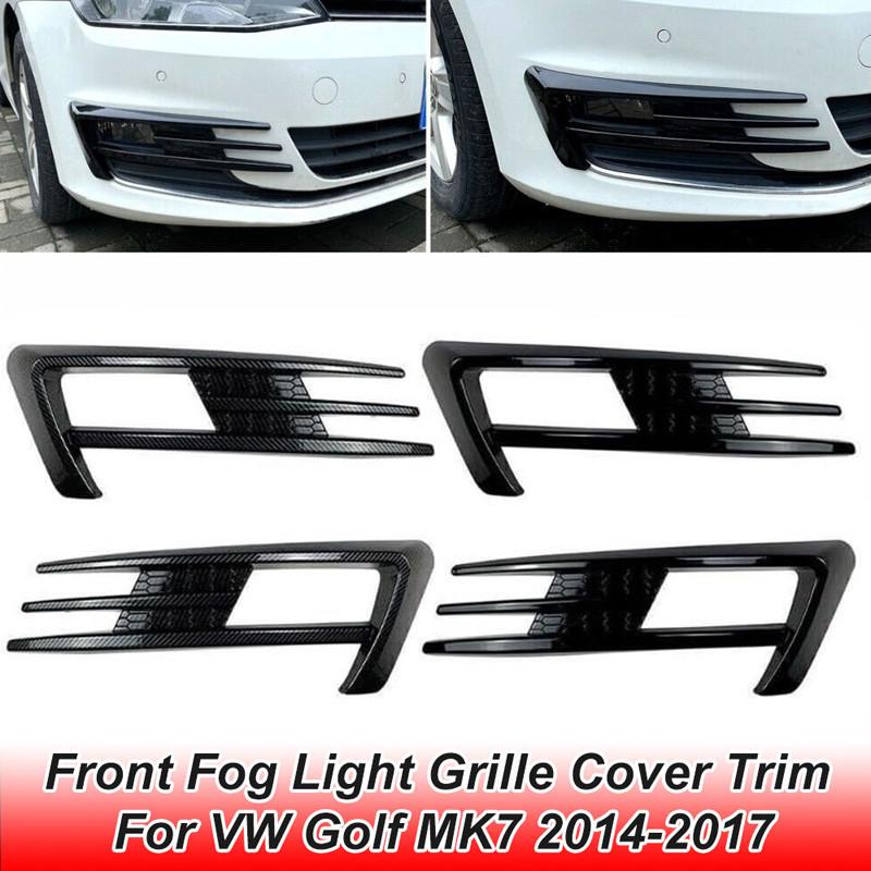 1 Pair ABS Plastic Front Fog Light Grille Cover Trim For VW Golf 7 MK7 2014-2017 Pre-facelift