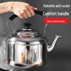 Stainless Steel Whistling Kettle for Induction & Open Flame, Large Capacity, Ideal for Catering and Home Use.
