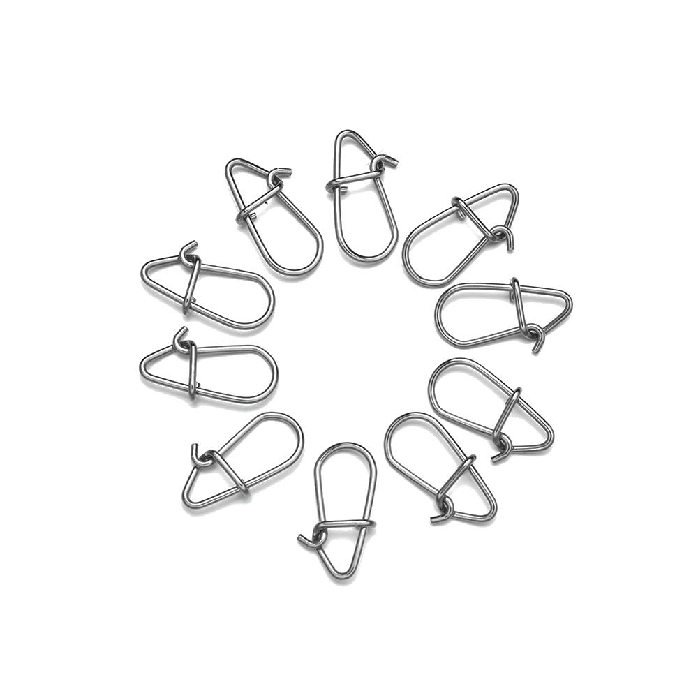 Fast Lock Line Tackle Stainless Steel Connector Oval Split Rings Fishing Hanging Snap Barrel Swivel
