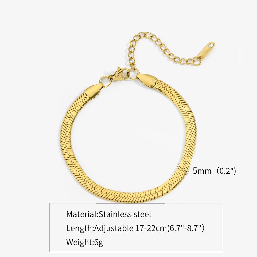 2/3/4/5MM Stainless Steel Bracelet For Women Men Gold Color Snake Chain Bangle With Extended Chain Waterproof Party Jewelry Gift