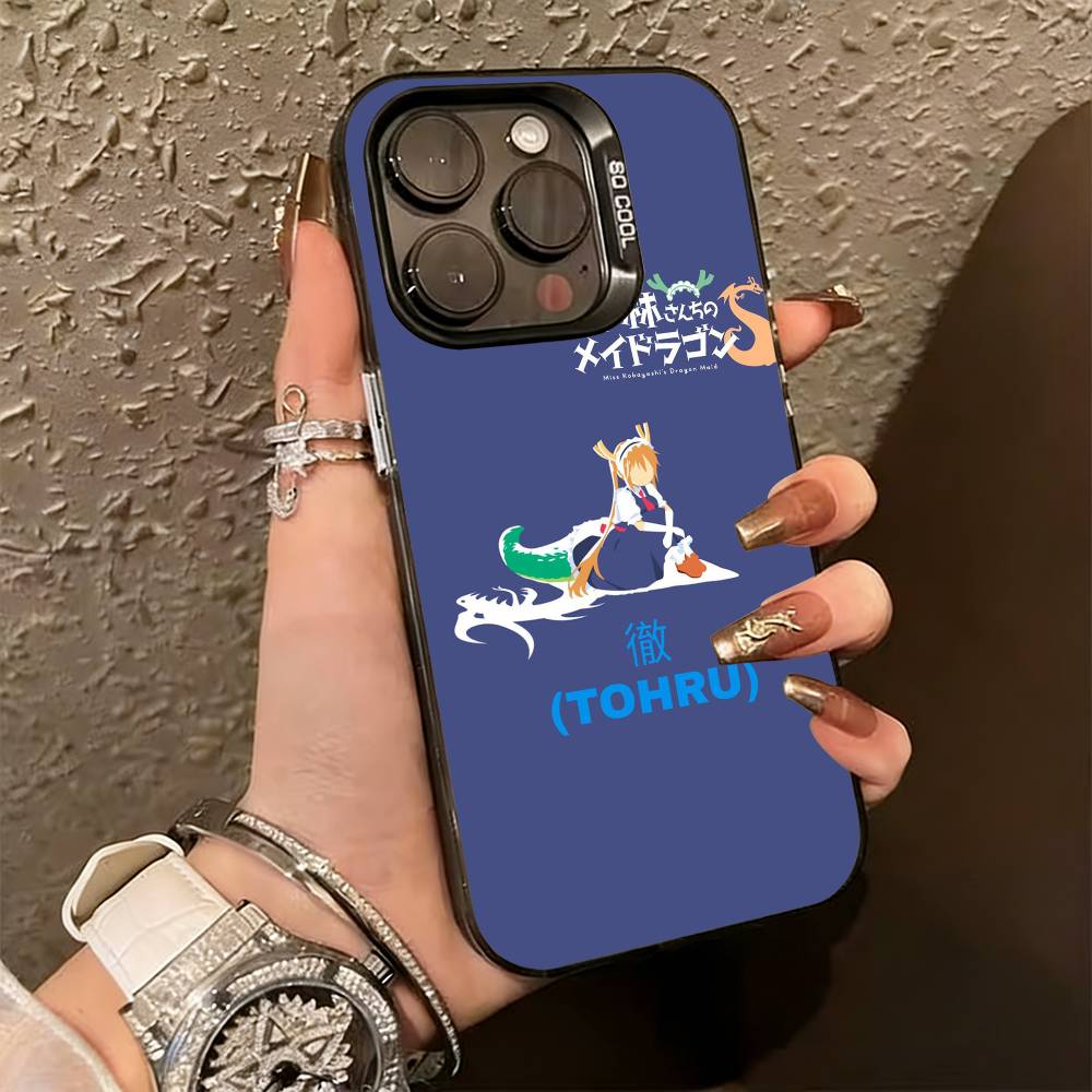 D-Dragon Maid Tohru Ilulu  Phone Case For iPhone 17,16,15,14,13,12,11 Plus,Pro Max,XS,Colorful Silver Phone Case Funda Cover