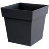 Square Flower Pot - Tuscany - EDA - 39 X 39 X H. 39 Cm - Indoor / Outdoor - 38L - Anthracite Grey