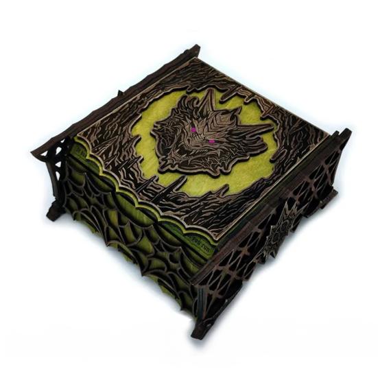 Dragon Pattern Wooden Box Jewelry Storage Organizer Vintage Collectible Storage Box