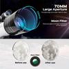 150X Telescope, 70mm Aperture Telescope, Suitable for Adults, High Magnification, Portable Astronomical Telescope
