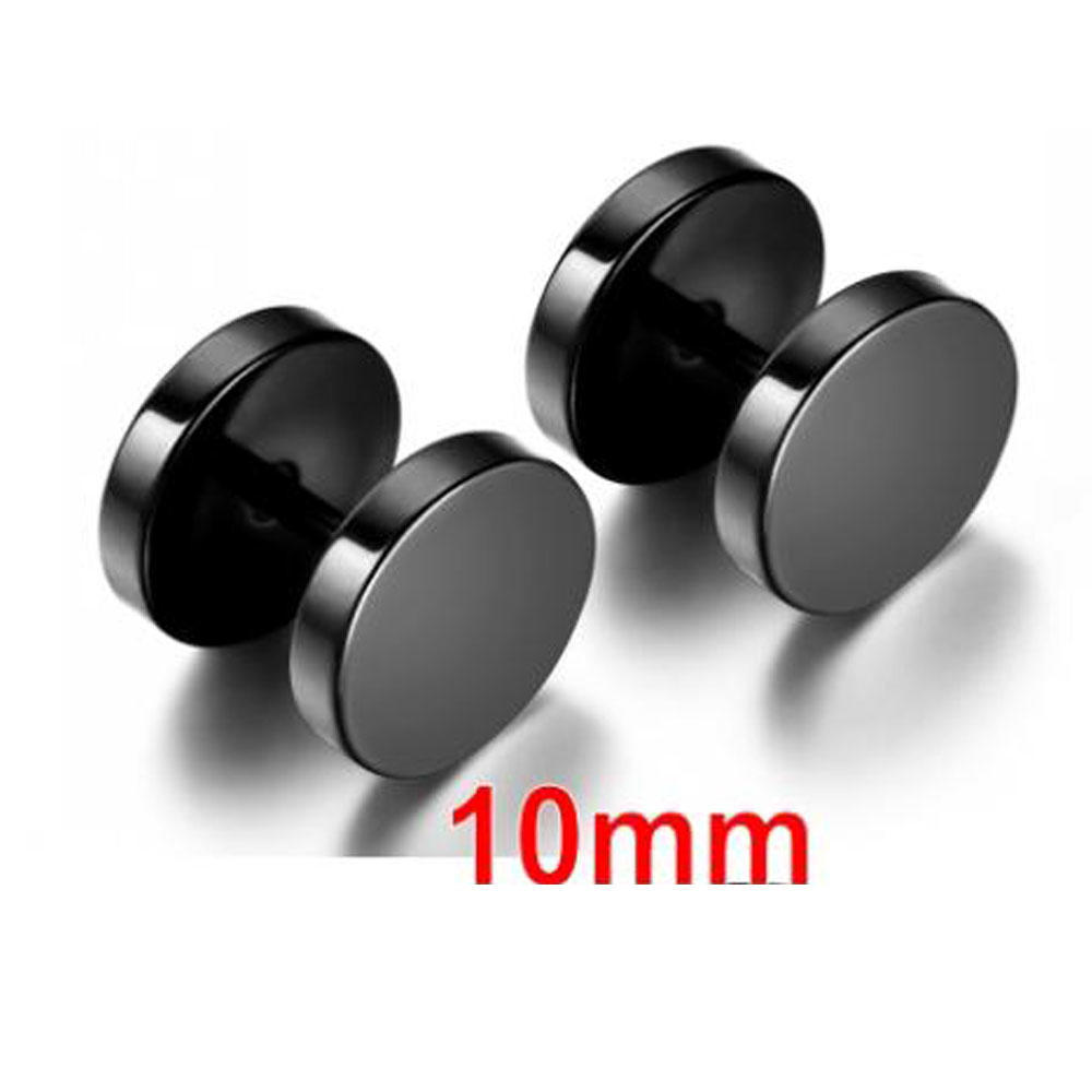 1Pair Unisex Jewelry Round Shape Earrings Ear Stud Cheater Plugs Dumbbells Pattern