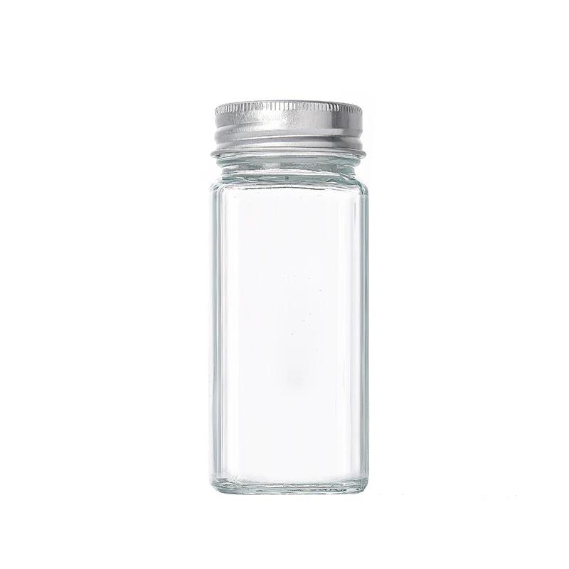 Glass Spice Jars with Bamboo Lid Collapsible Funnel Include with Minimalist Spice Labels Stickers Container Bottles for Spice Rack