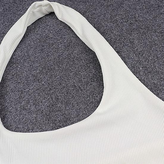 Women Vest Halter Neck Sleeveless Suspender Tops Slim Fit Sexy Threaded Texture Tank Tops Daily Wear