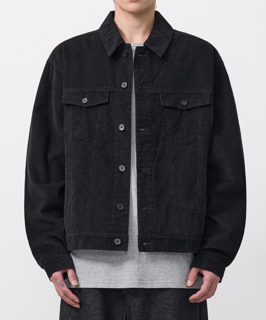 Excontainer Corduroy Trucker Jacket (Black)