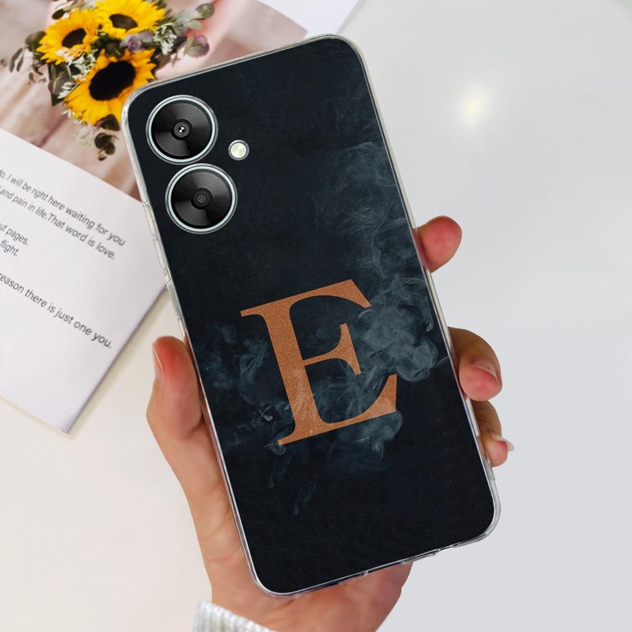 For Xiaomi Redmi 13C 13R 5G Case Transparent Soft TPU Ultra Slim Bumper Capa For Xiomi Redmi13C 5G 13 R Initials Letter Coques