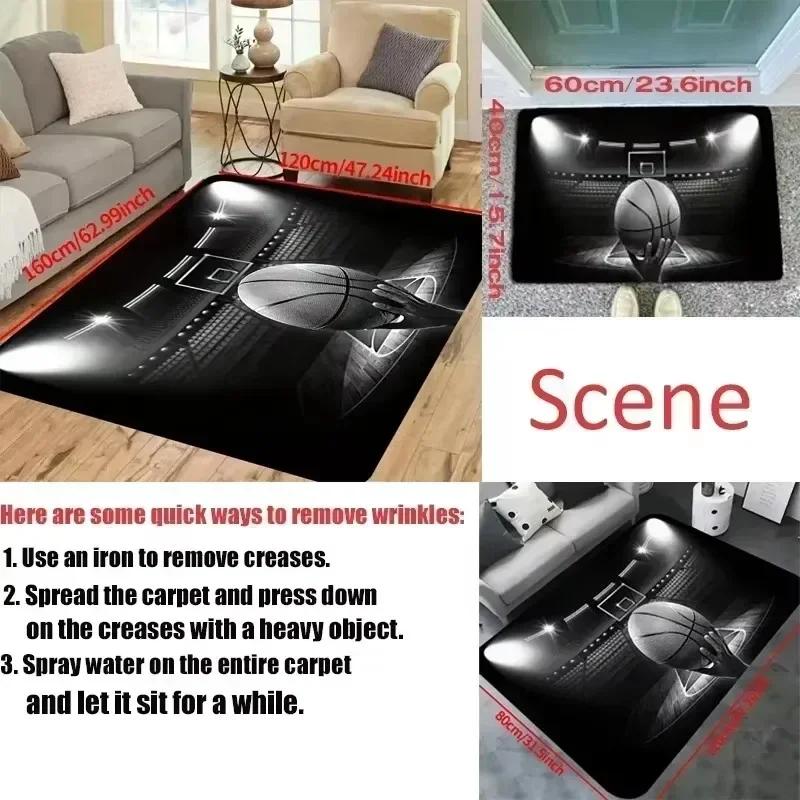 Aztec Fringed Geometric Carpet Mat Rug Symmetric Pattern  Ethnic Traditional Home Decoration for Living Room Non-slip Indoor Rug