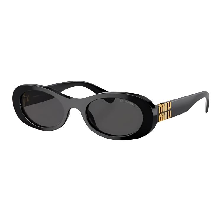 MIU MIU Lunettes de soleil irrégulières en acétate plein cadre pour hommes Noir MU06ZS1AB5S0