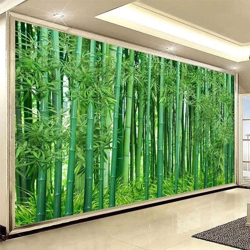 Green Bamboo Forest 3d Wallpaper Landscape Photo Wall Murals Living Room Bedroom Background Wall Murals