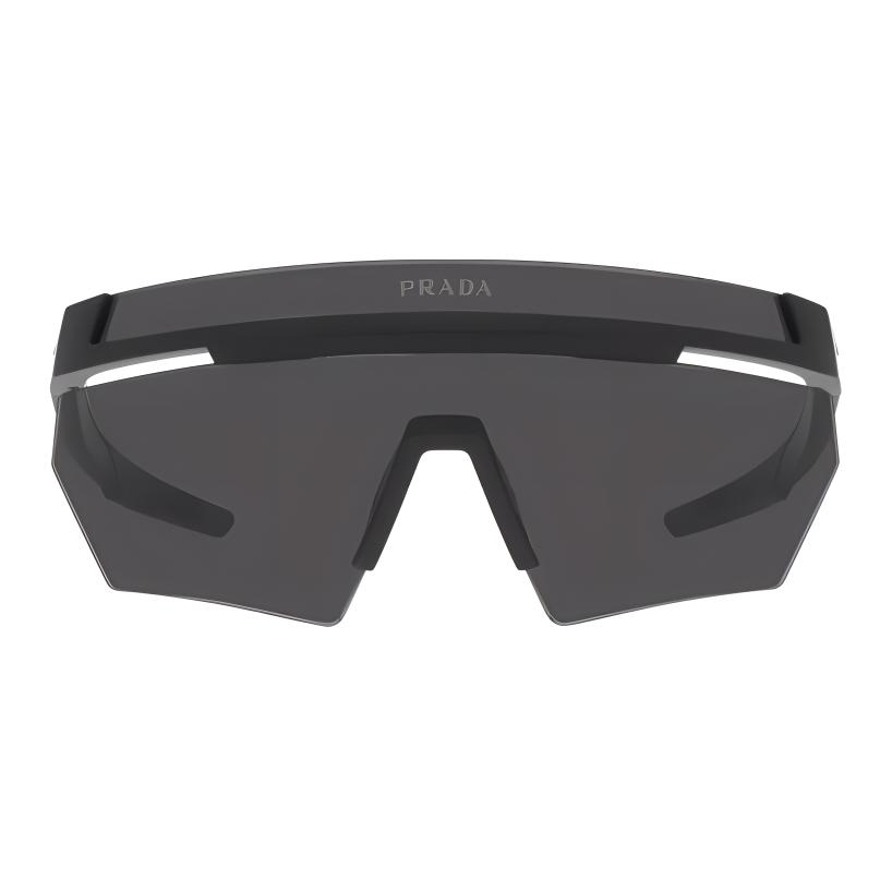 Prada Logo Mirrored Irregular Sunglasses Men Sunglasses Black 0PS01YS1BO06F