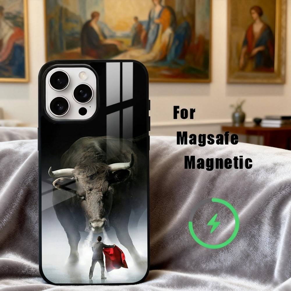 B-Stierkampf Stierkämpfer Matador Handyhülle Für iPhone17,16,15,14,13,12,11 Plus,Pro Max Magnetisch Für Magsafe Kabelloses Laden