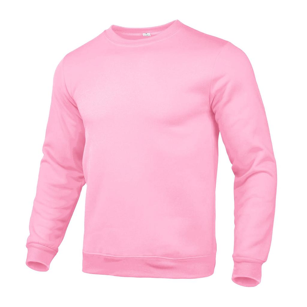 Basic Mens Neck Round Color Sweater Loose Casual Youth Hoodie