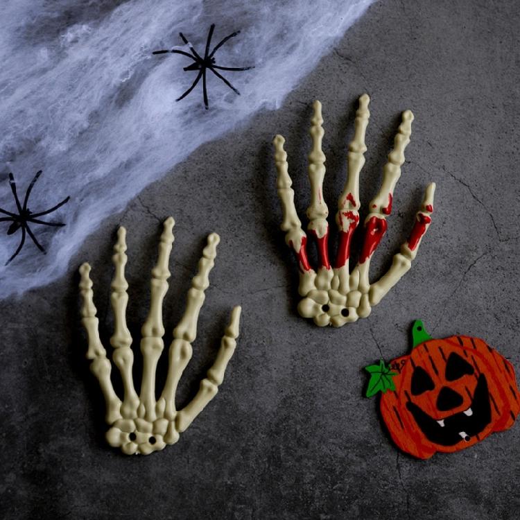 Halloween Spirit Skeleton Hands Realistic Plastic Scary Skeleton Hand Witch Skull Skeleton Hands for Haunted House Decors