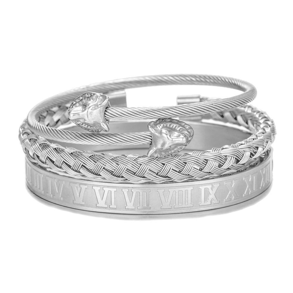 Titanium Steel Geometric Open Cuff Bracelet For Men And Women Trendy Jewelry Gift For Travel