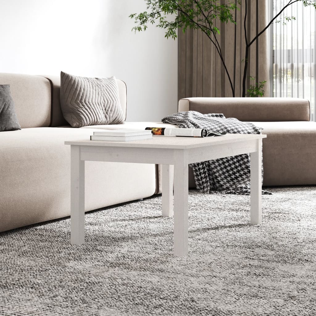 Coffee Table White 80x50x40 cm Solid Pine Wood