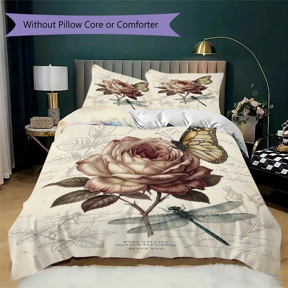 Retro Animals Pattern Bedding uilt Set uilt Cover Pillowcase Home Decoration Birthday Gift (1 * duvet cover + 2 * pillowcase without core)