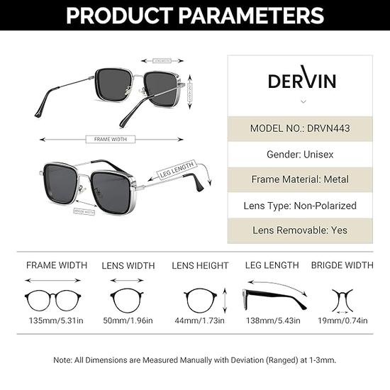 Dervin Kabir Singh Inspired Lightweight UV Protected Sunglasses for Men & Women