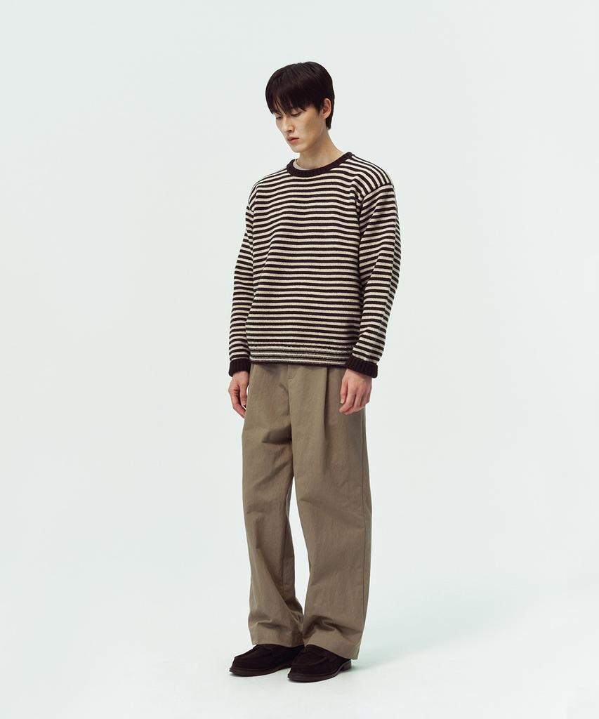 BLANKROOM Fisherman Stripe Knit_Oat Brown