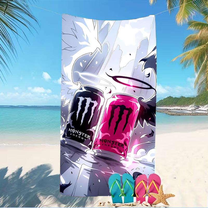 Beach Towel with Monster Energy LOGO Pattern - soft,absorbent,machine washable Lightweight&Modern,swimming,Travel Essentials