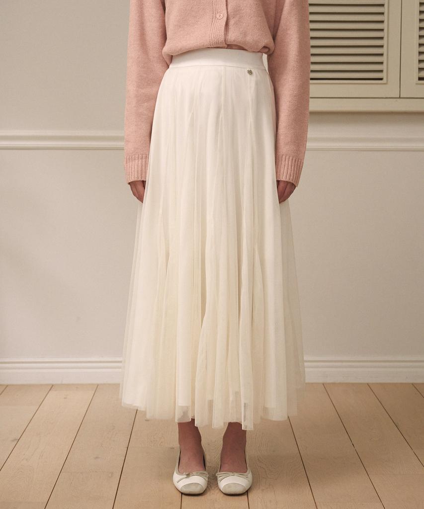 Micene Chamomile Banding Tulle Long Skirt