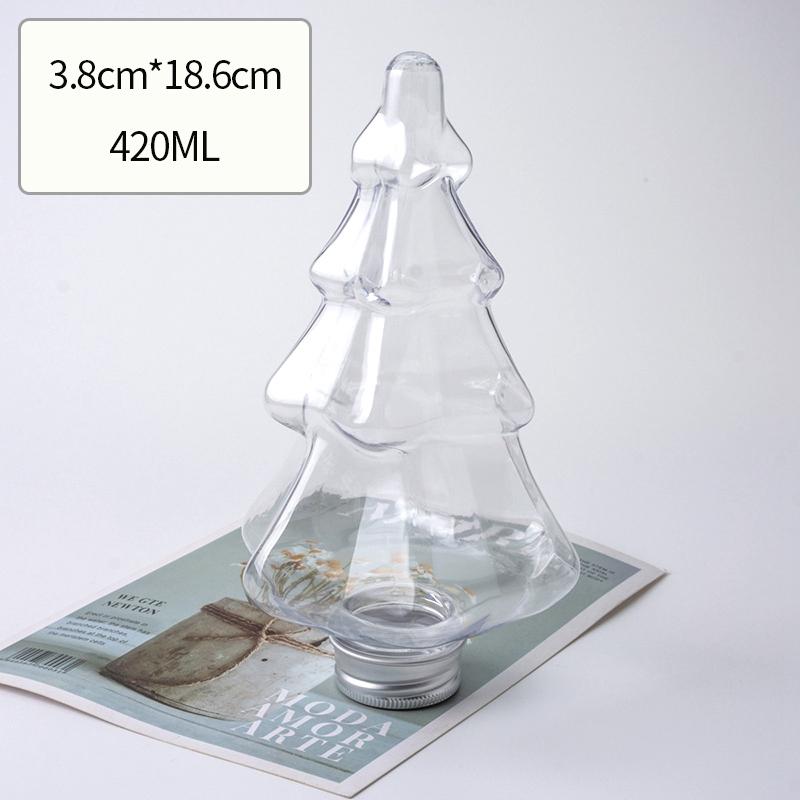 Diy Christmas Snowman Milk Tea Bottle Bear Plastic Drinking Cup Christmas Tree Transparent Coffee Milk Tea Bottle Sealed Cup Set