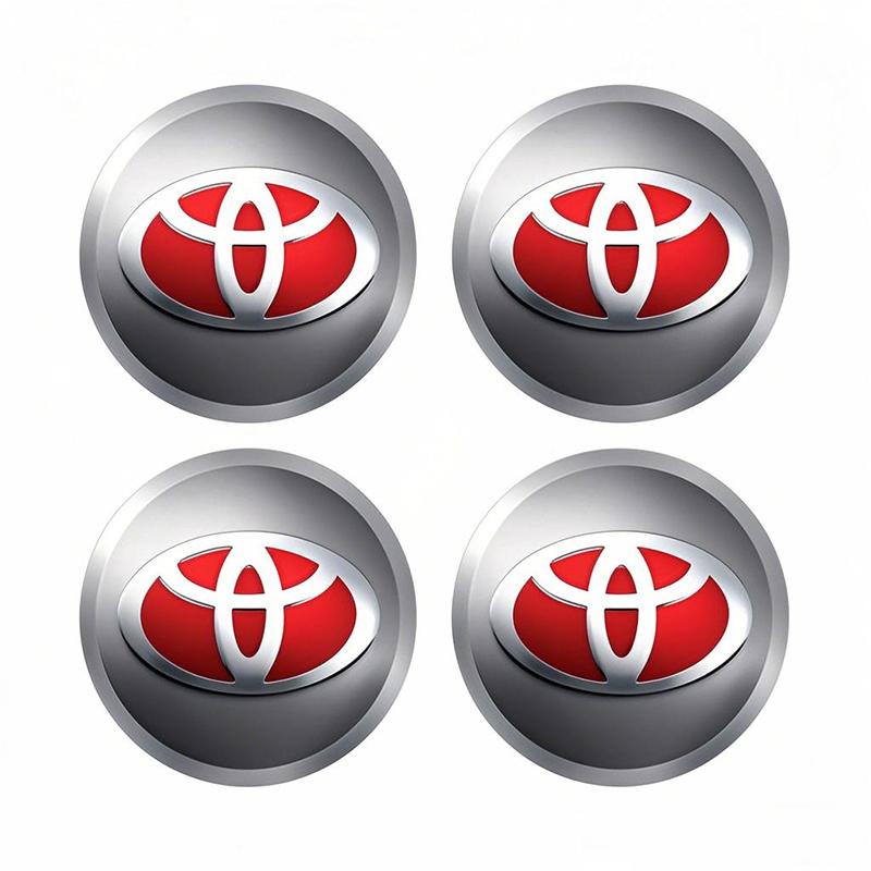 4Pcs Car Wheel Hub Center Metal Decals Sticker Accessories For Toyota Corolla Yaris Aygo Prius CHR Camry Auris Avensis 4Runner