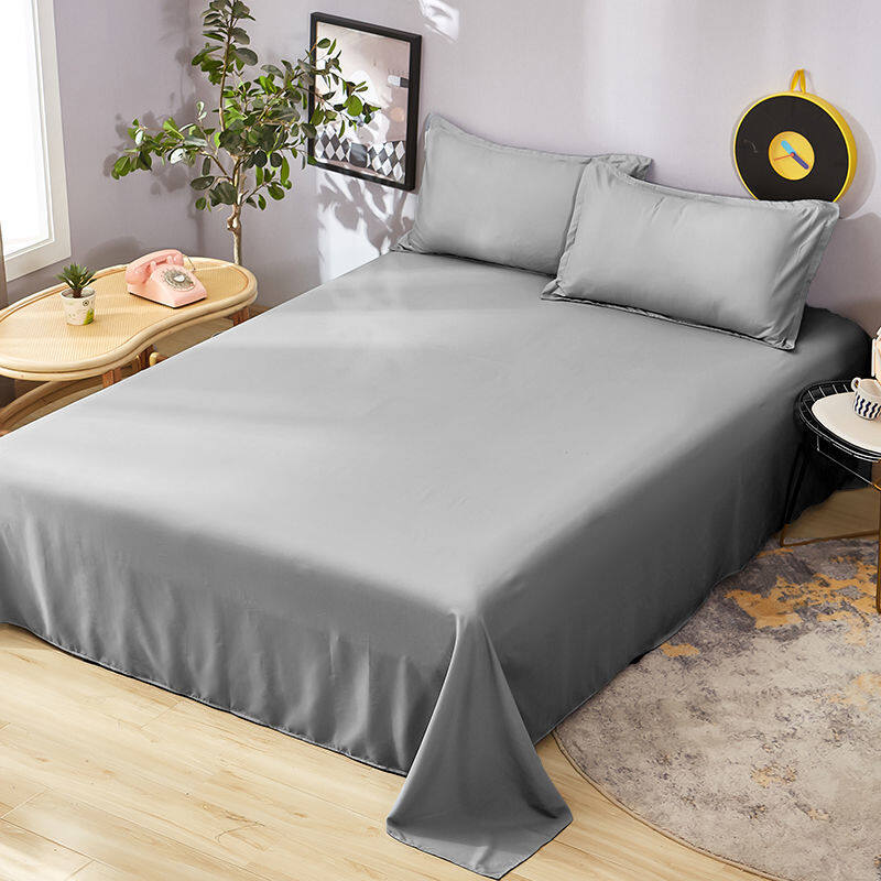 Pure Color Washed Cotton Flat Sheet for Baby Adults Single Double Queen King Cadar Bed Flat Bedsheets Bedspread